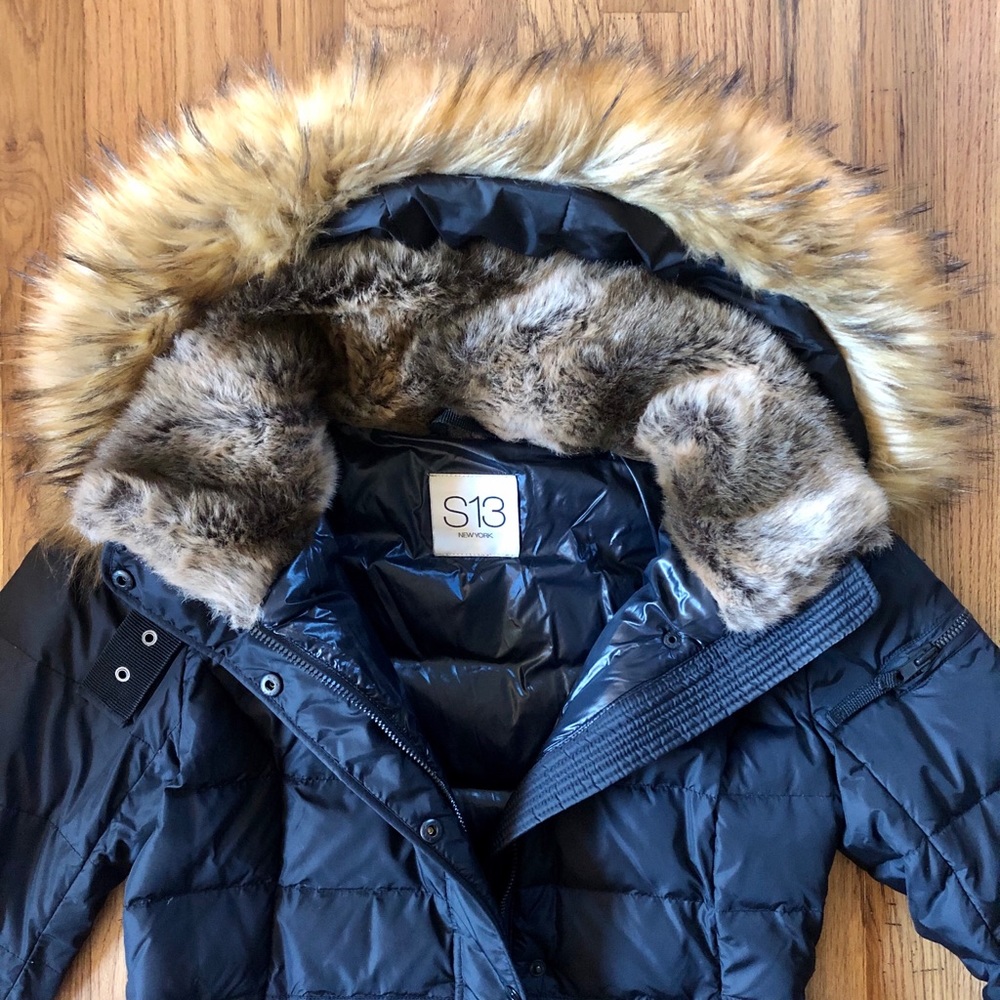 Long black down jacket